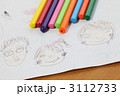 仲良しの3人家族の絵