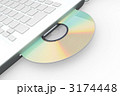 ノートパソコンとCD／DVD（斜め）
