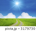 草原の道と青空