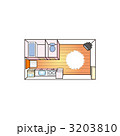 ワンルームマンション（部屋の間取り）のイラスト