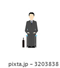 面接を受けるスーツの男性のイラスト