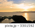 静岡県浜松市 奥浜名湖、舘山寺大草山からの夕陽の眺め。