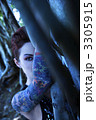 Portrait of tattooed woman.