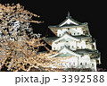 素材ナンバー 3392588 : 「夜桜と弘前城」