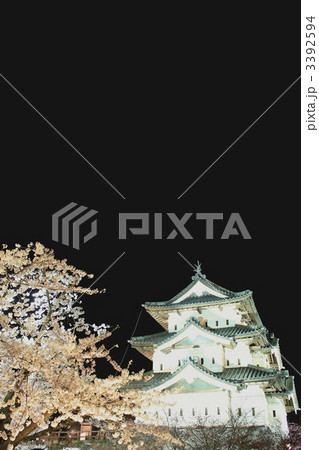 夜桜と弘前城 夜桜と弘前城
