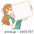 女性とパネル橙
