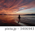 夕焼けとジェットスキー
