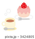 イチゴケーキと紅茶 