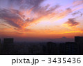 都心の夕焼け　富士遠景