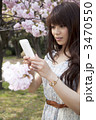 桜をスマートフォンで撮る女性 桜をスマートフォンで撮る女性