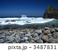 ホノホシ海岸 (丸石にフォーカス合わせ)