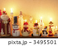 雪だるまとサンタクロースのキャンドル