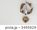 クリスマスリースと雪だるま