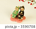 仲よし_猫と南天