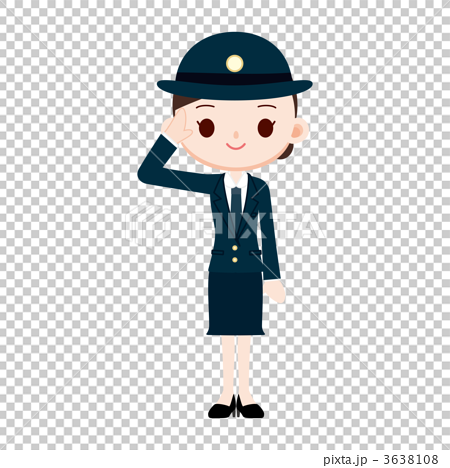 图库插图: 一名女警察致敬