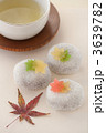 饅頭と日本茶　紅葉イメージ