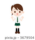 夏服ネクタイの女子高校生 ガッツポーズ 