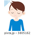 男性 上半身  悲しい