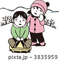 そり遊びをする子供