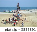海辺の遊具で遊ぶ子供たち
