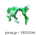 緑の世界地図・白地図・国境表示
