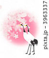 鶴と桜の花