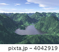 素材ナンバー 4042919 : 「山々と静かなる湖」