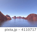 素材ナンバー 4110717 : 「澄み渡る空と赤茶色の小島」