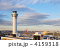 青空が広がる東京国際空港の管制塔と旅客機