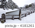 内堀が凍った彦根城表門橋