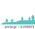 ペンギンのシルエット（背景白）