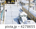 大雪の操車場