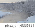 釧路地方冬の雪裡川で見た樹氷と白鳥