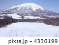 早春の岩手山と果樹園