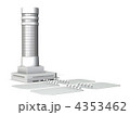 模型のランドマークタワー表す3DCGイラスト