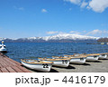 春の屈斜路湖とボート