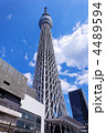 東京スカイツリータウンと東京スカイツリーと青空
