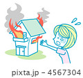 火事でショックを受ける女性
