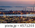 水島工業地帯の日没後