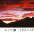 ネパール　ディンボチェの夕焼け