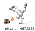 ブレイクダンス中のロボットを表す3DCGイラスト