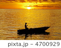 夕日と少年