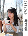女性　カフェ　コーヒー　高原　原村　信州