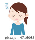 女性 上半身 眠い