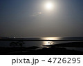 飛行場南端から見る満月（スーパームーン）