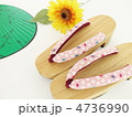 夏イメージ　下駄とひまわりと団扇