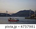 夕暮れの関門海峡大橋