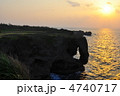 夕日の万座毛