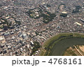 千葉県の松戸駅と江戸川上空