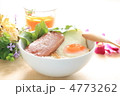 スパムアンドエッグズ丼とアイスティー